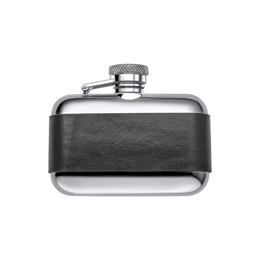 Fred Bennett Black Leather 3oz Hip Flask