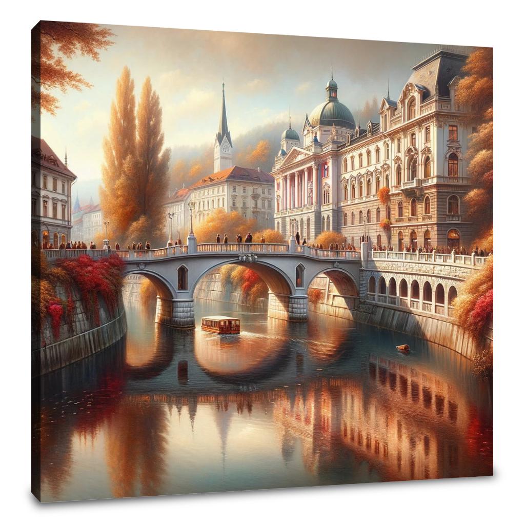 Autumn at Triple Bridge Canvas