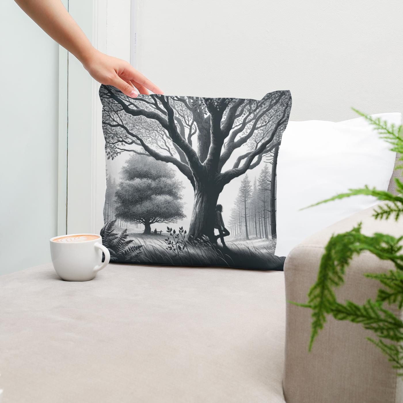 Silver Silhouettes Unite Cotton Cushion