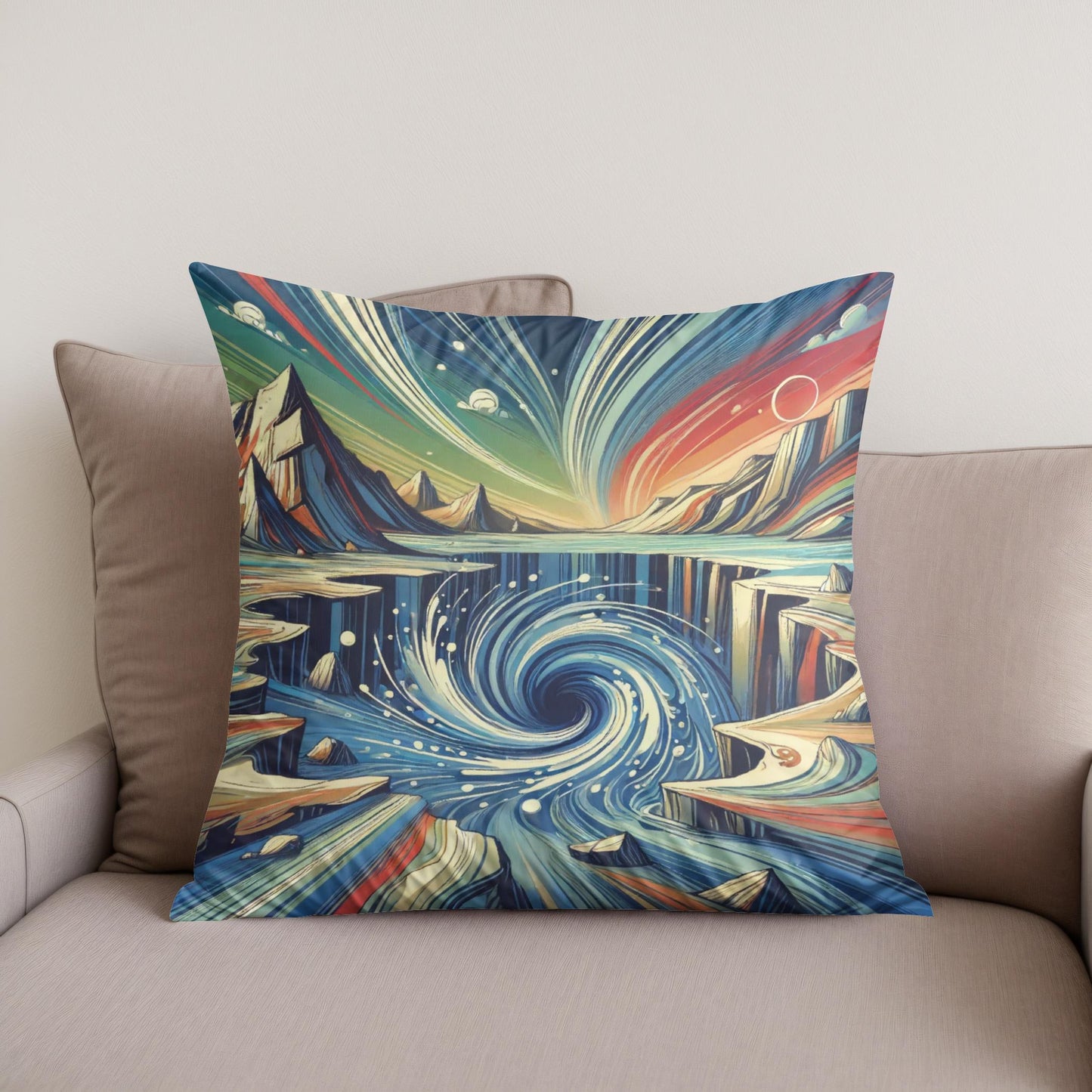 Oceanic Vortex Cotton Cushion