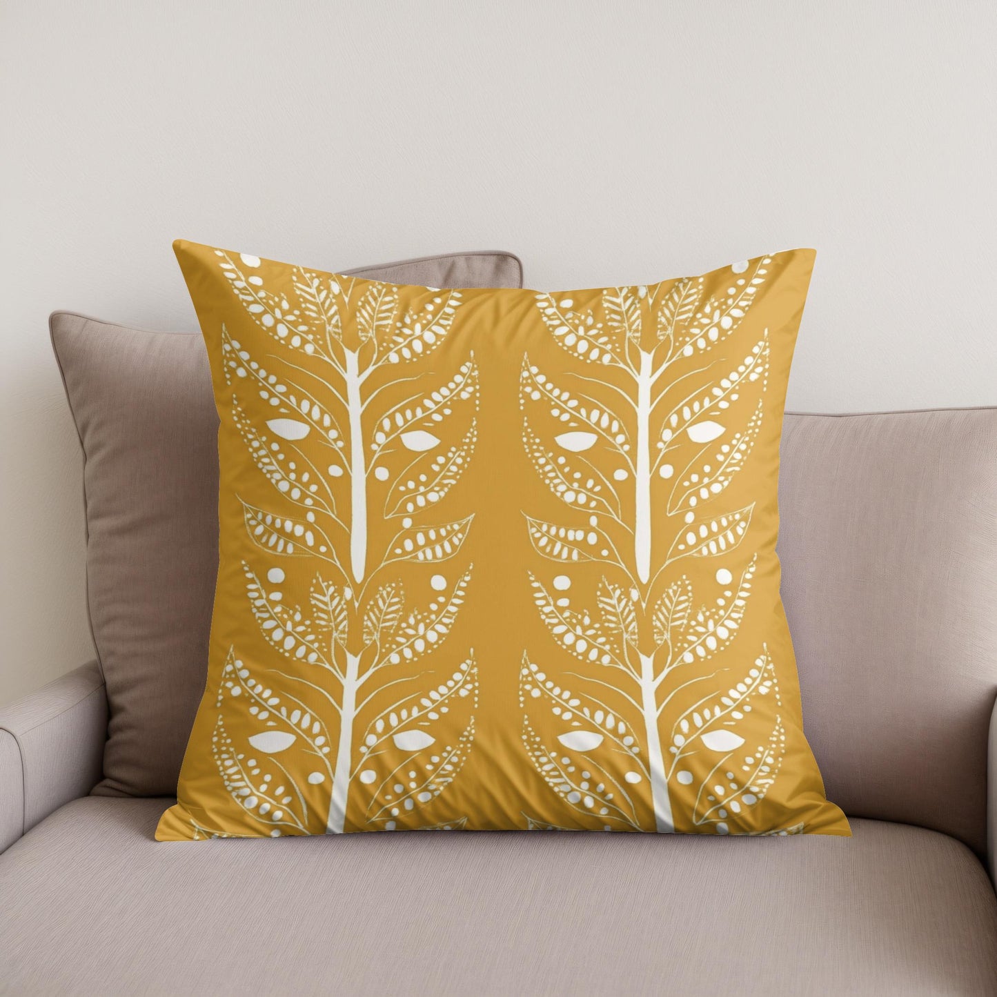 Mustard Symmetry Cotton Cushion