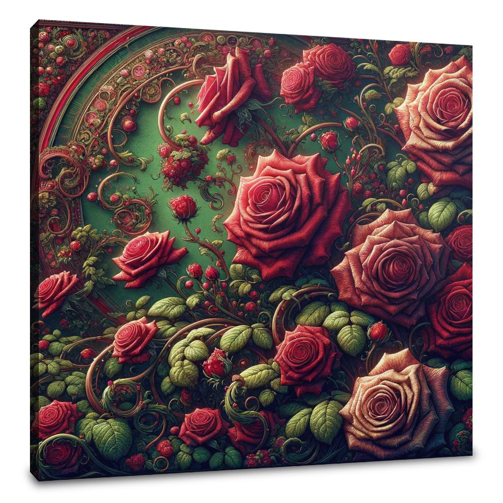 Victorian Rose Embrace Canvas