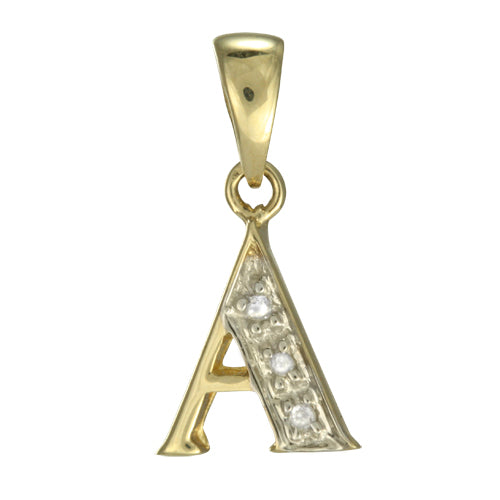 9ct Gold & Diamond Alphabet Letter Charm A - Z