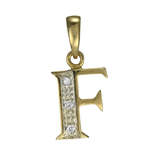 9ct Gold & Diamond Alphabet Letter Charm A - Z