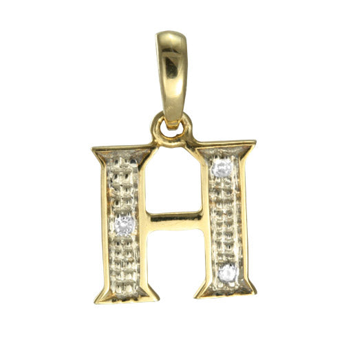9ct Gold & Diamond Alphabet Letter Charm A - Z