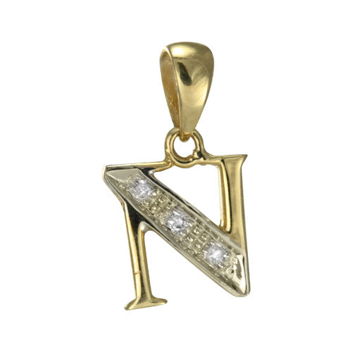 9ct Gold & Diamond Alphabet Letter Charm A - Z