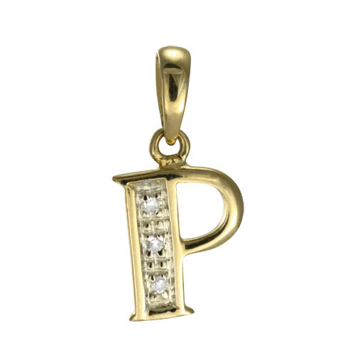 9ct Gold & Diamond Alphabet Letter Charm A - Z