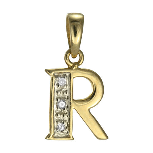 9ct Gold & Diamond Alphabet Letter Charm A - Z