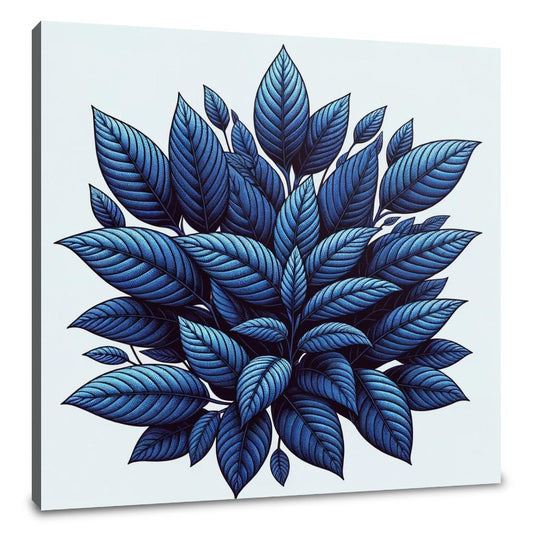Indigo Foliage Embrace Canvas