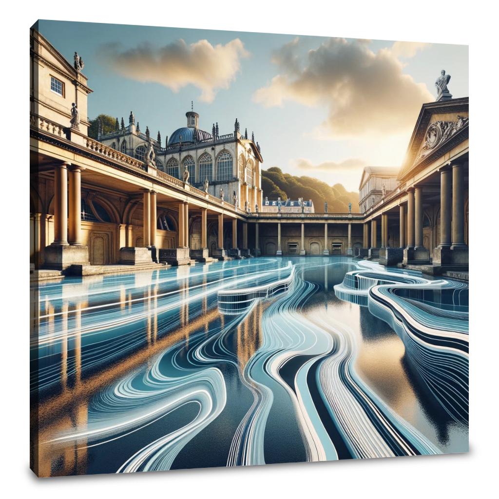 Futuristic Roman Baths Canvas