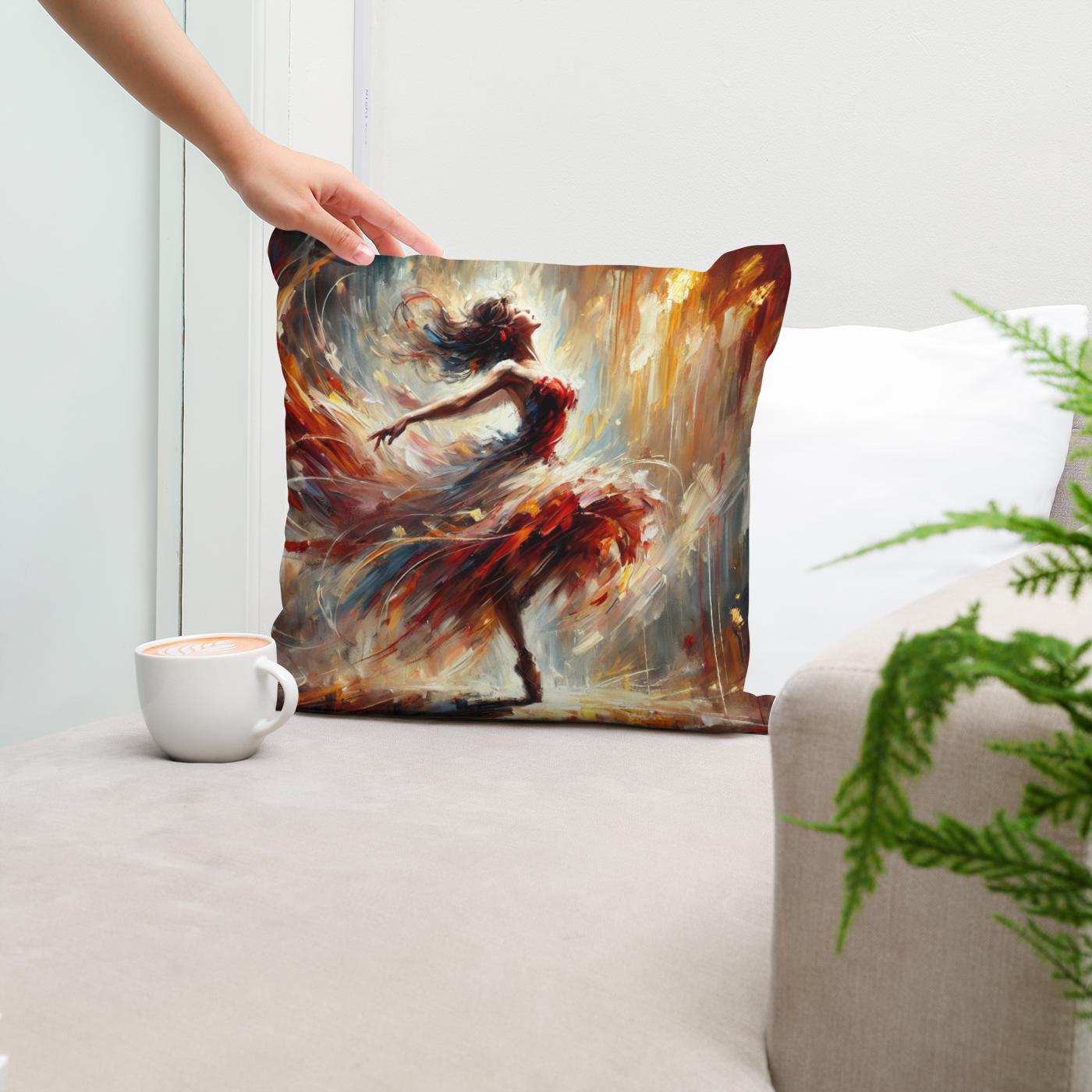 Dance of Flames Cotton Cushion