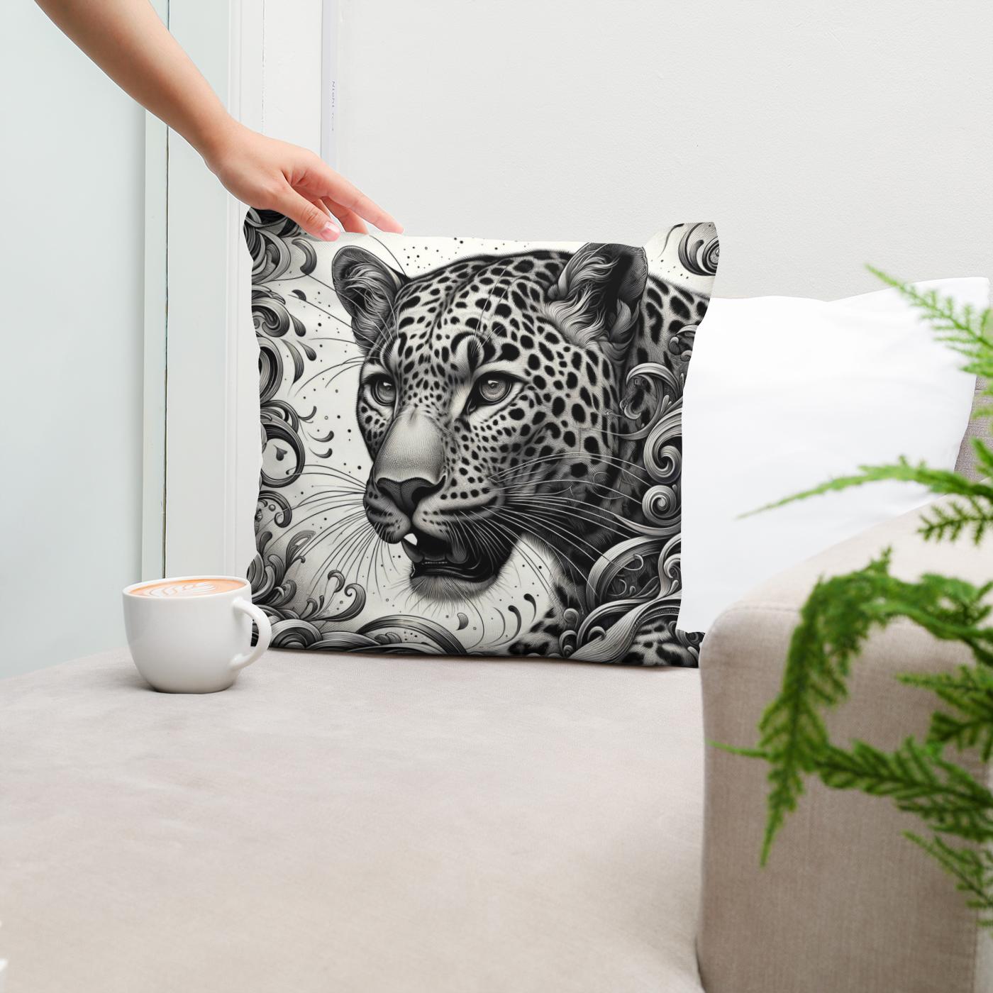 Leopard's Graceful Essence Cotton Cushion