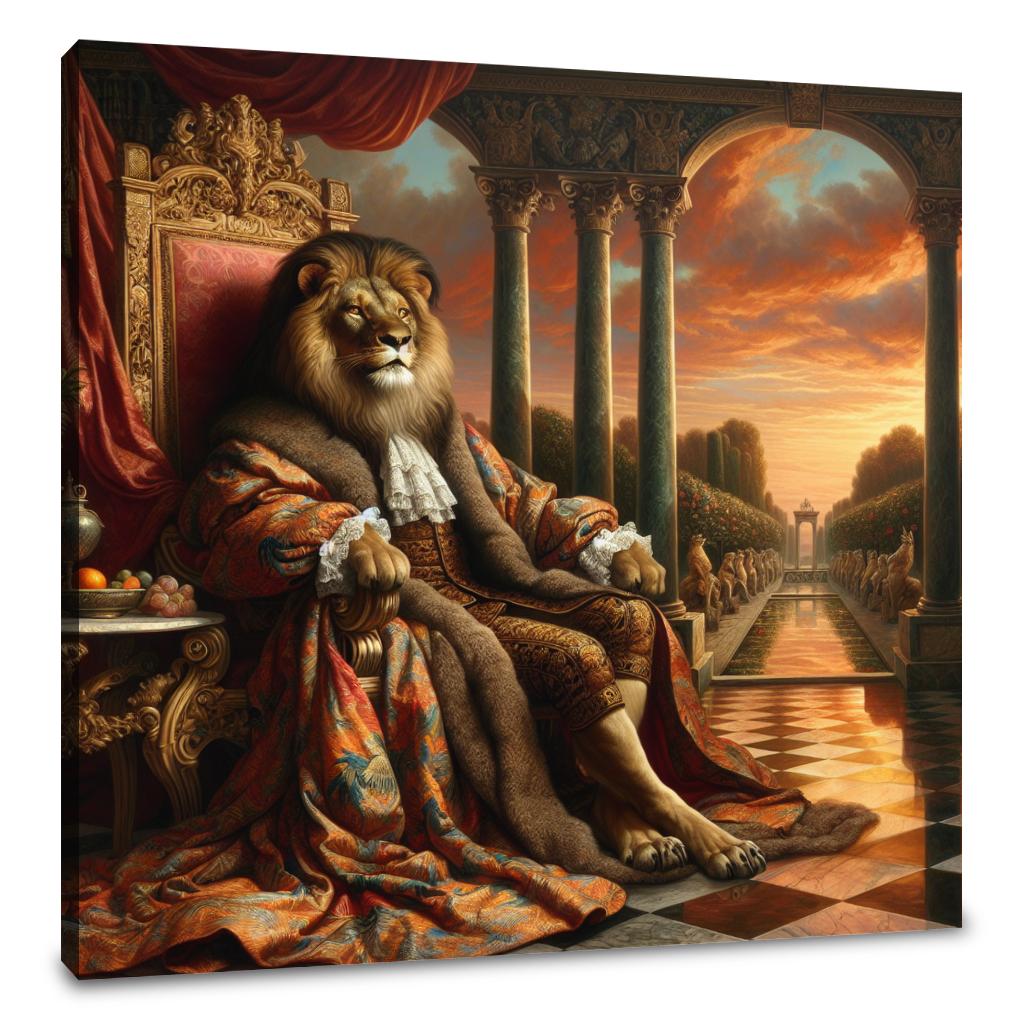 Regal Lion's Kingdom Sunset Canvas