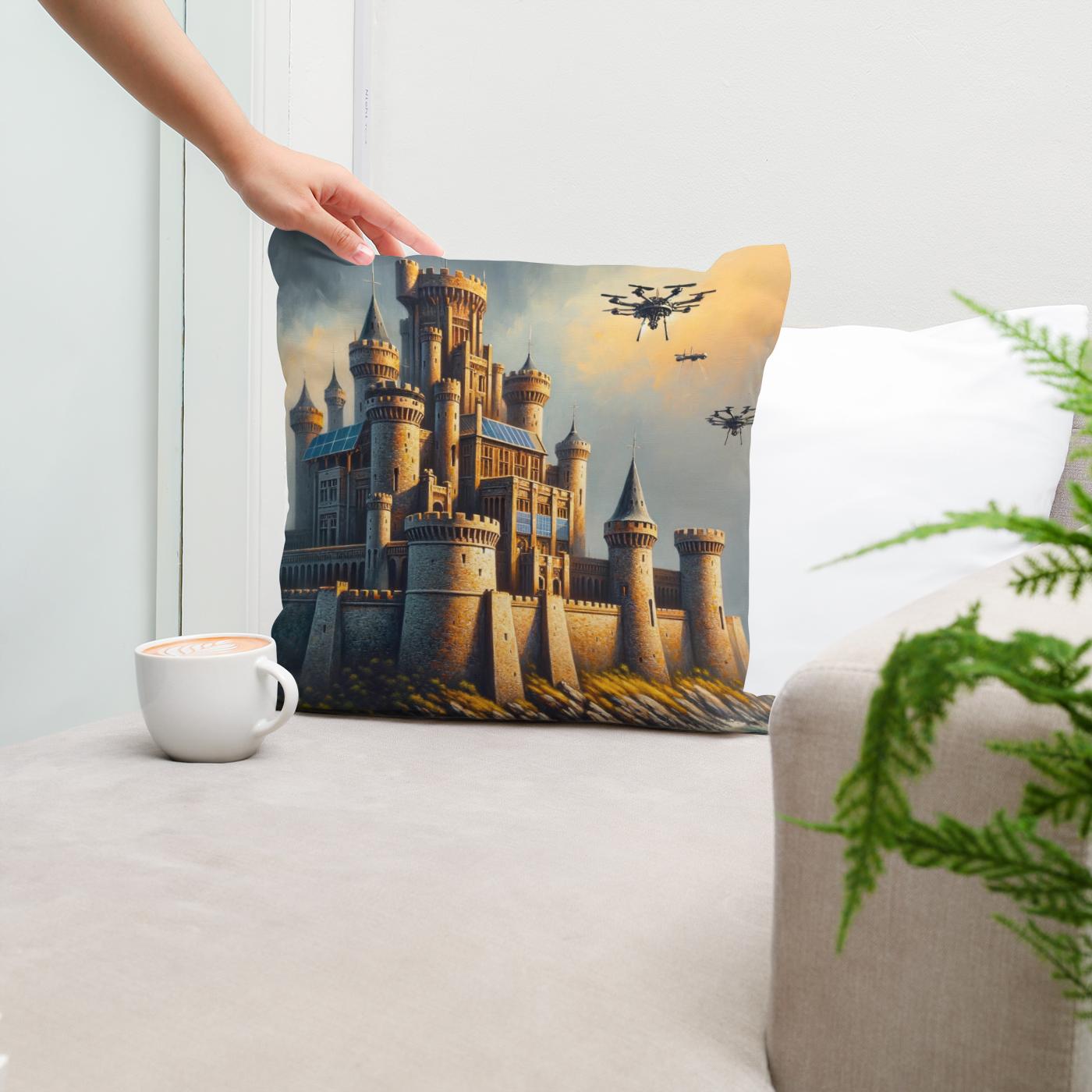 Tomorrow's Castle Sunrise Cotton Cushion