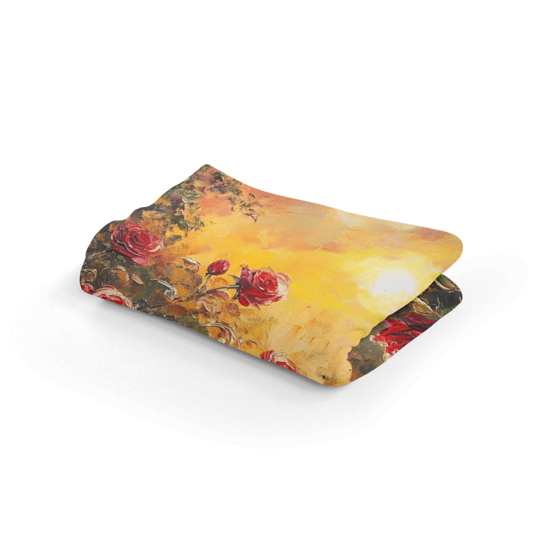 Sunset Rose Garden Blanket
