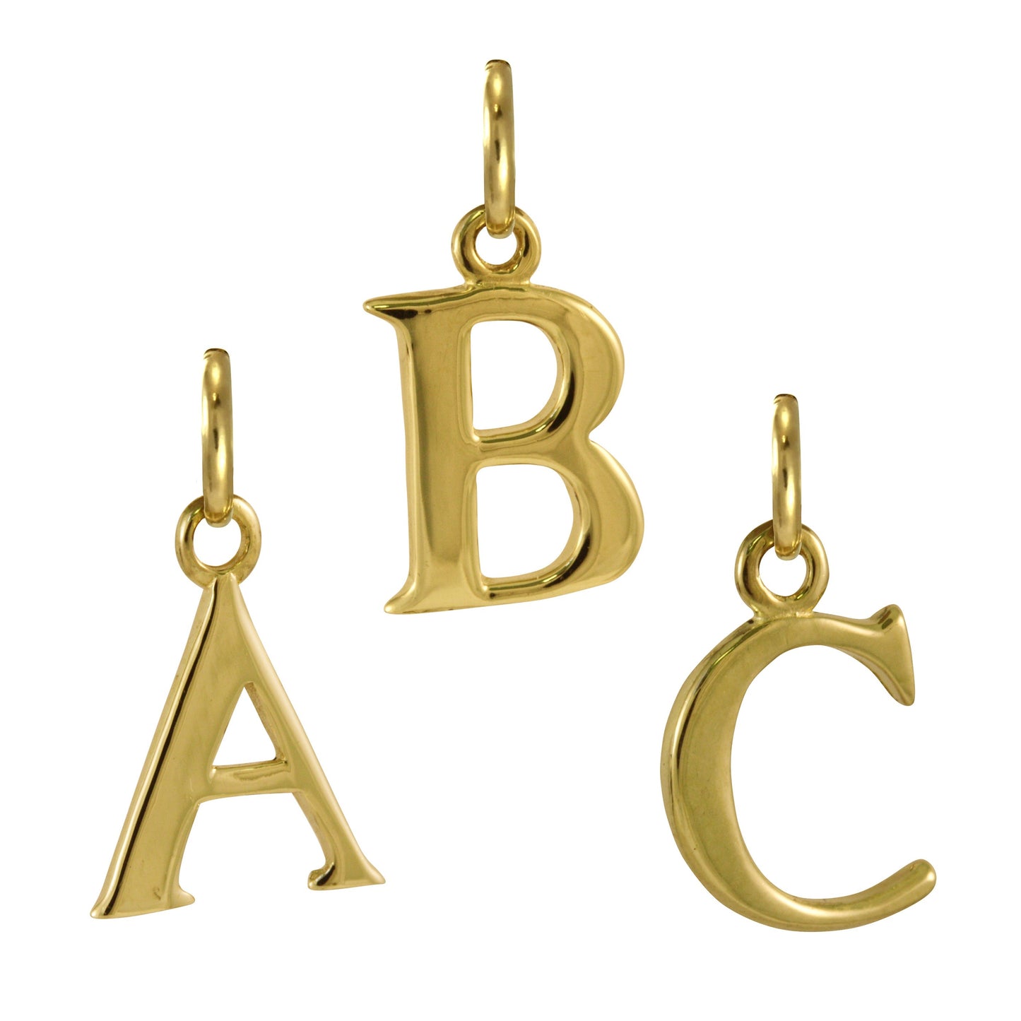 9ct Gold Letter Alphabet Charm A - Z