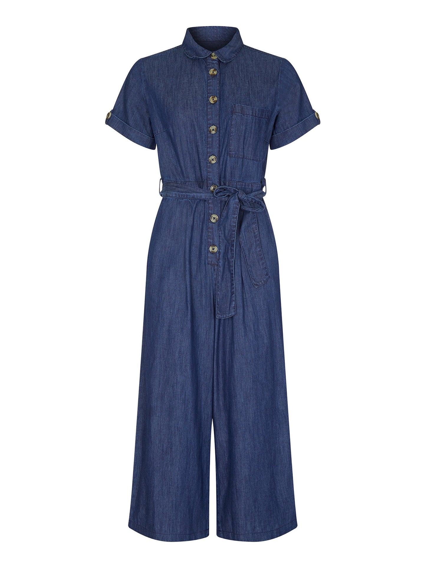 Yumi Blue Button Denim Jumpsuit