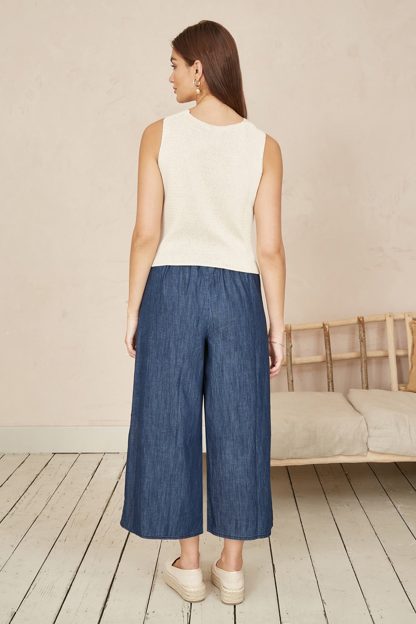 Yumi Blue Chambray Denim Culottes