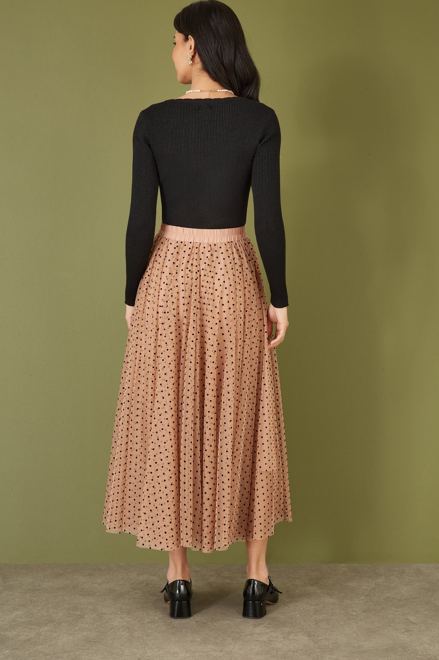 Yumi Black Metallic Knitted Ribbed Top