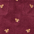 Yumi Burgundy Corduroy Embroidered Squirrel Mini Skirt