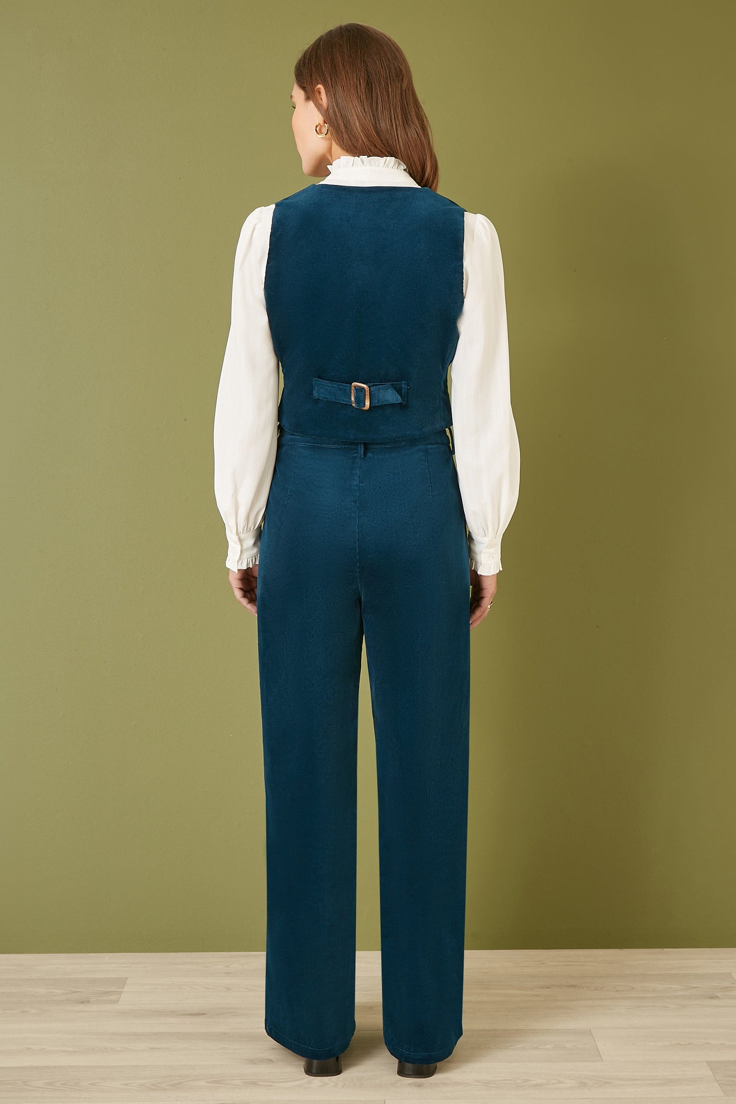 Yumi Teal Cord Waistcoat