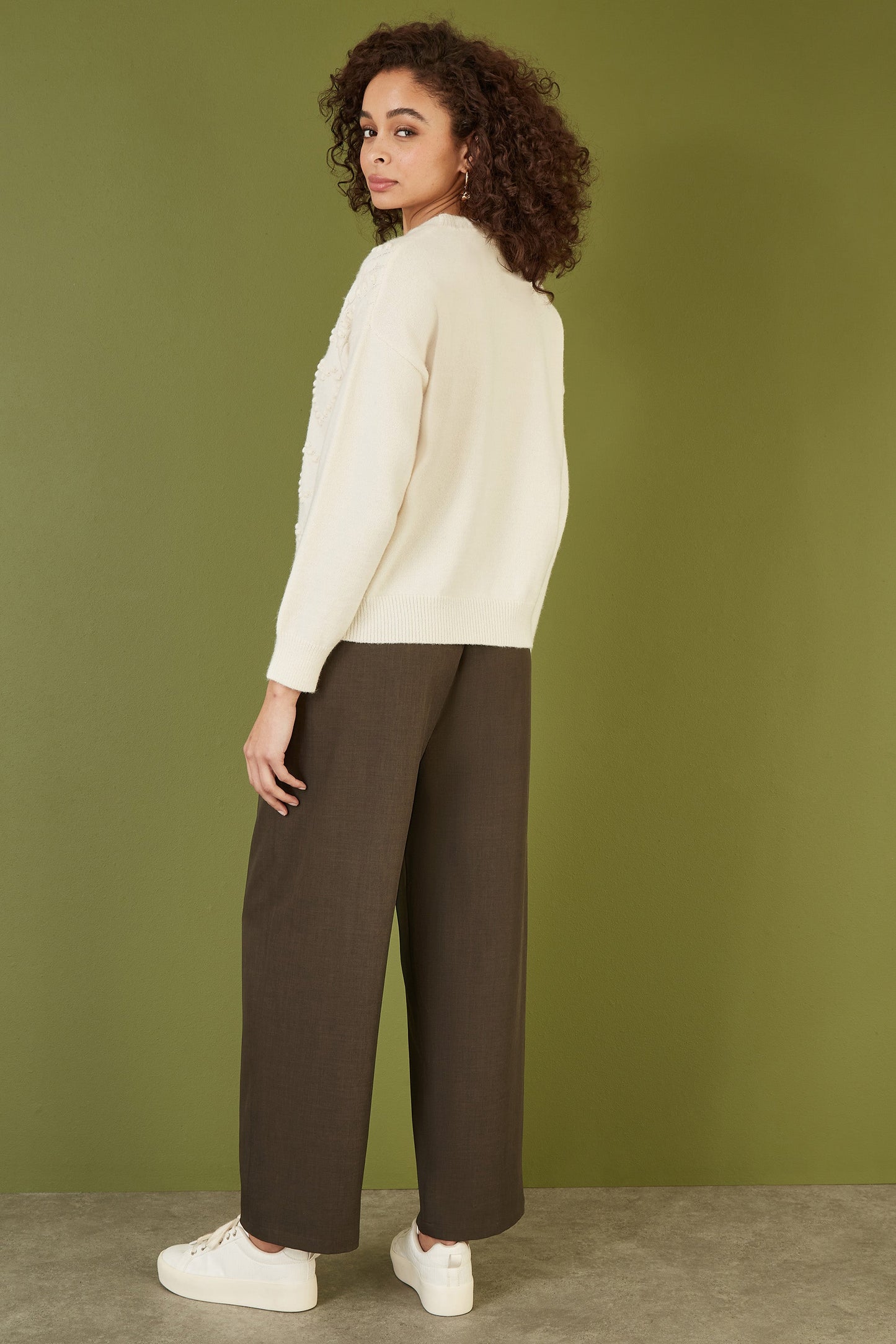 Yumi Brown Wide Leg Trousers