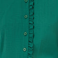 Yumi Green Frill High Neck Shirt