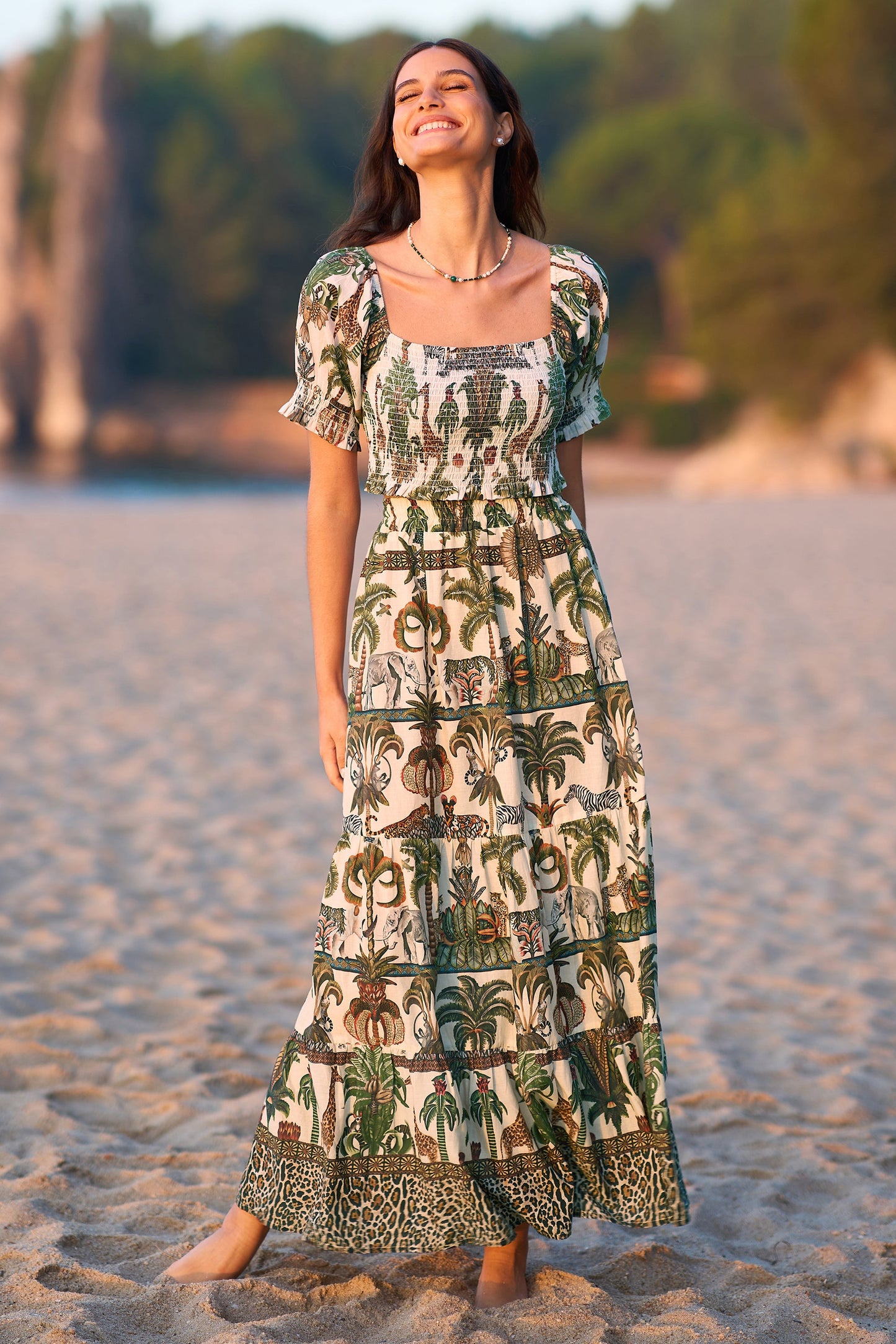 Yumi White Cotton Voile Safari Midi Skirt