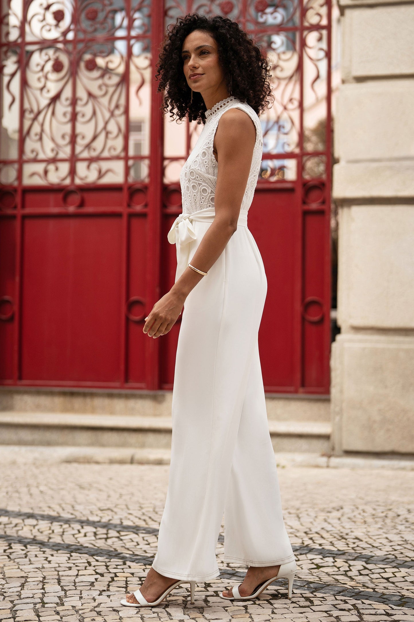 Yumi Ivory Lace Sleeveless Jumpsuit