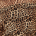 Yumi Brown Leopard Print Mesh Stretch Fitted Top