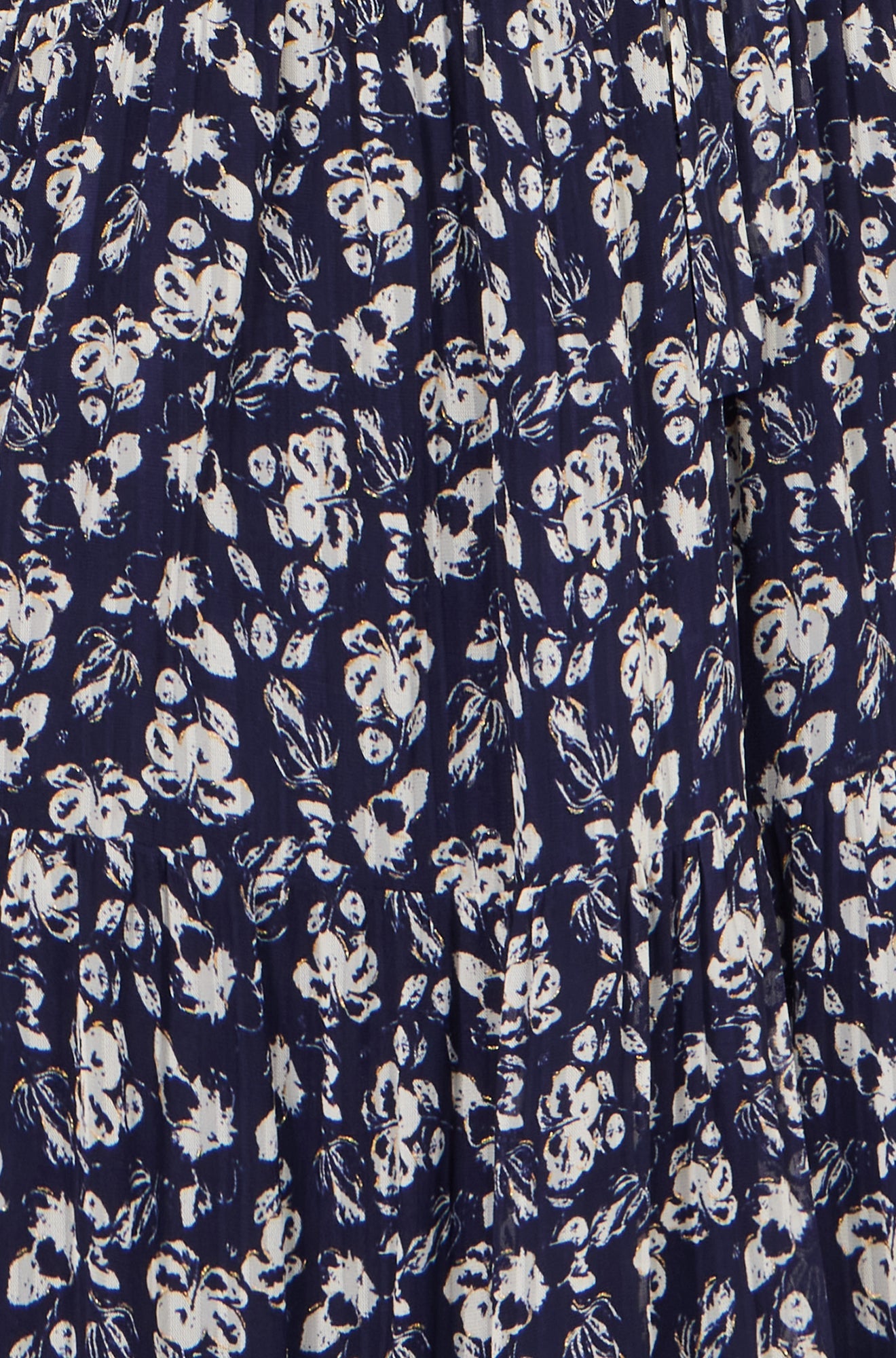 Yumi Navy Floral Mesh Wrap Dress