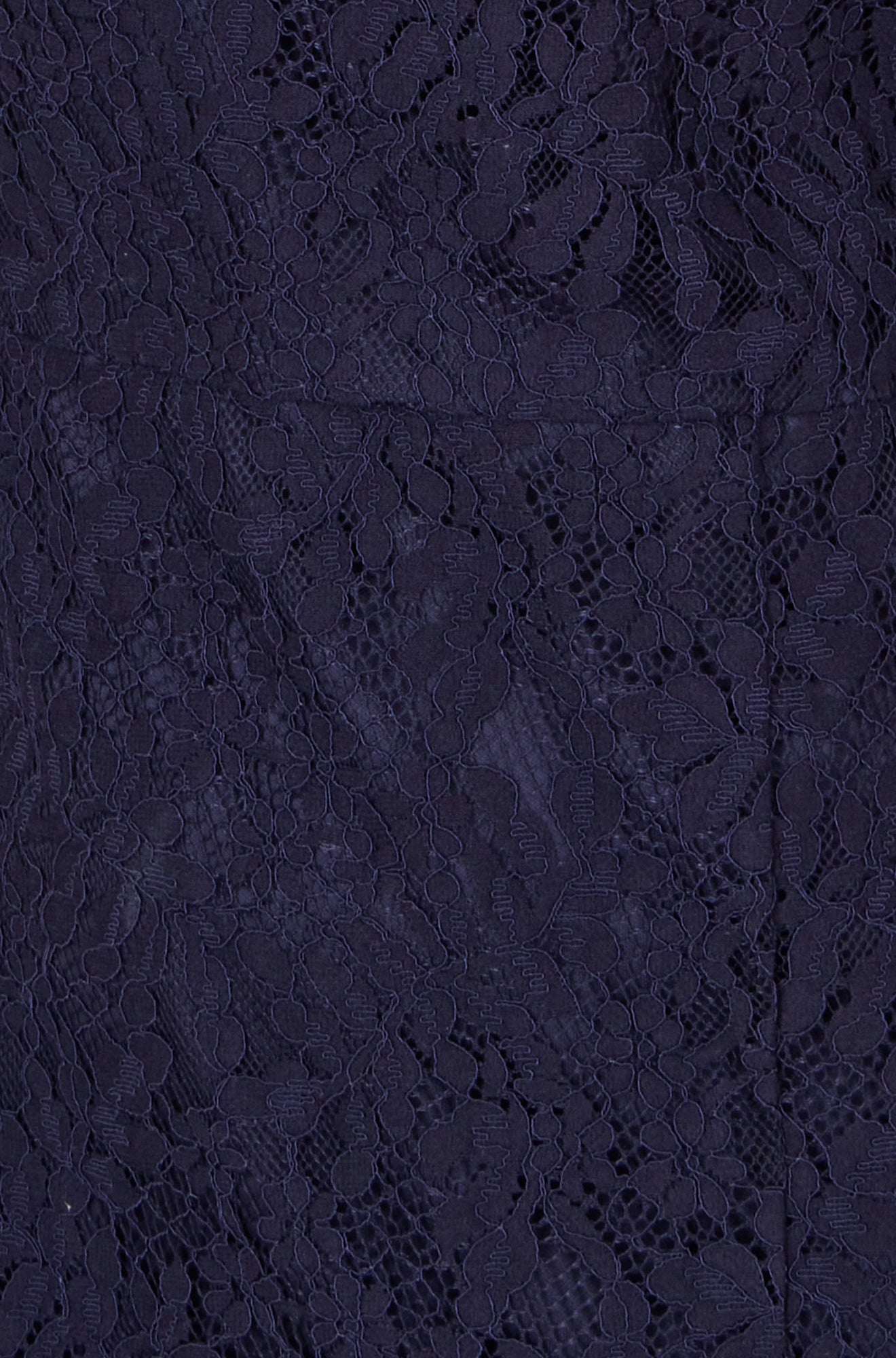 Yumi Navy Lace Fitted Midi Dress With Flute Sleeves