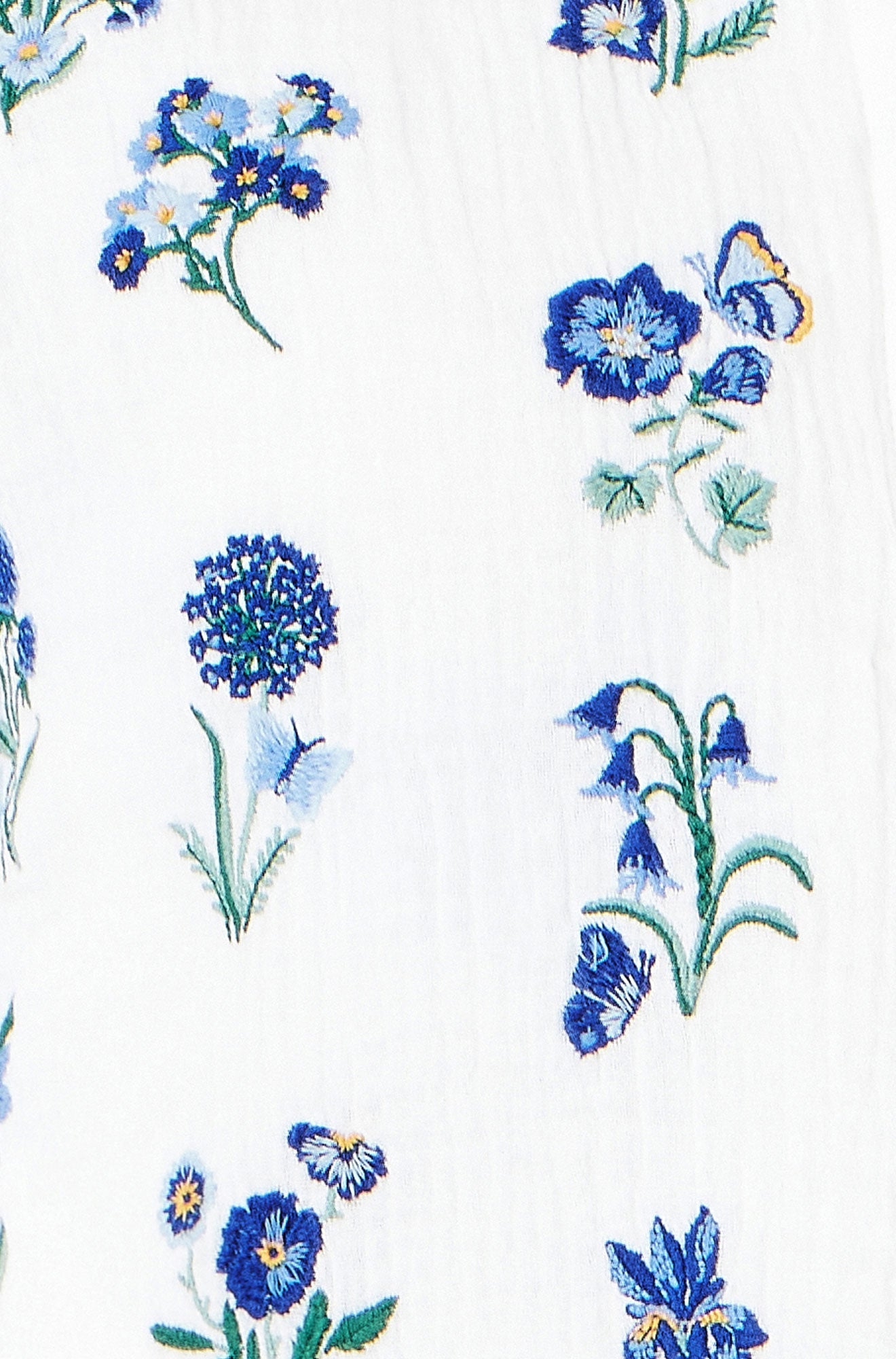 Yumi White Floral Embroidery Reversible Cotton Jacket