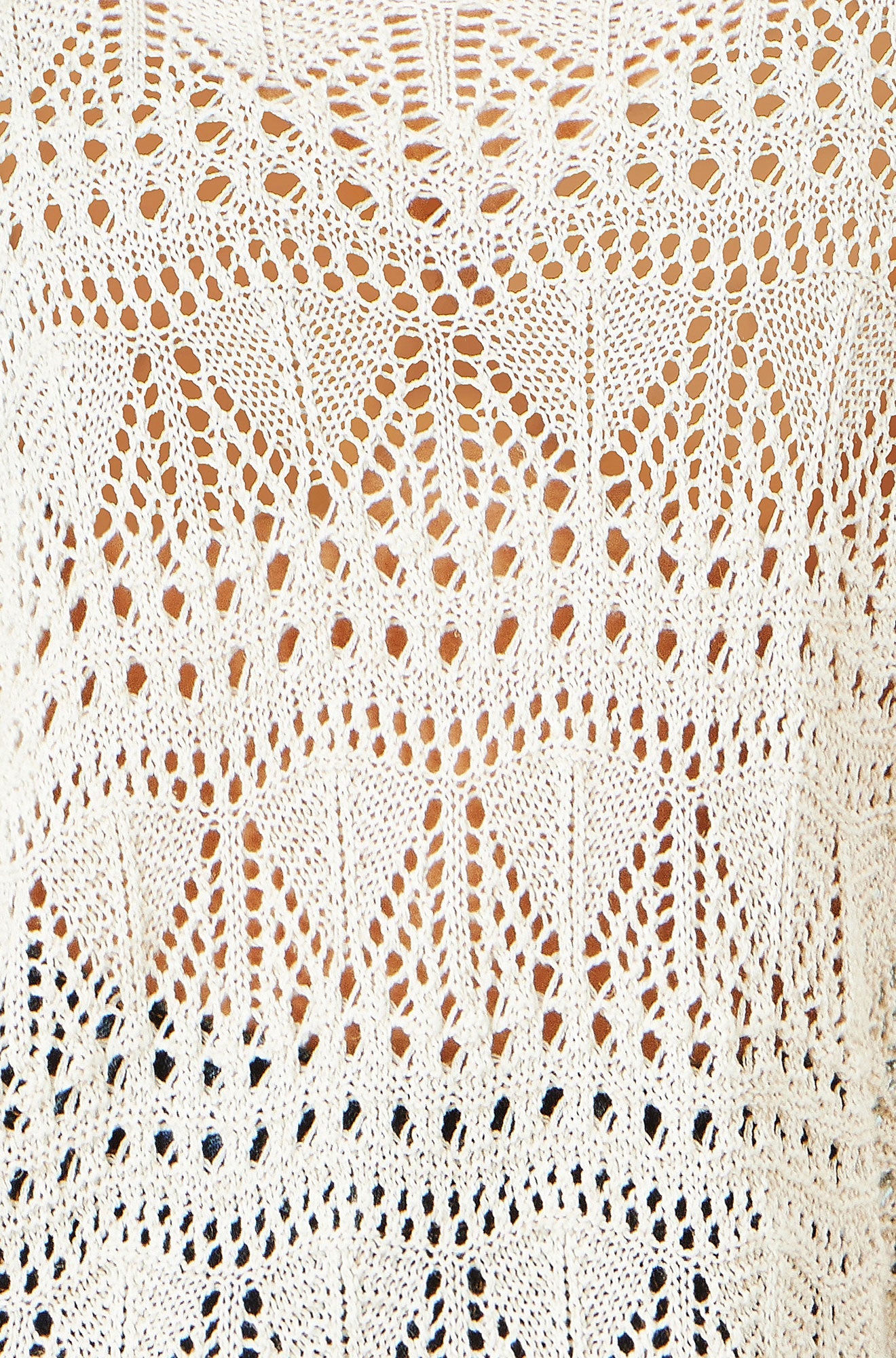 Yumi Beige Cotton Mix Relaxed Fit Pointelle Jumper