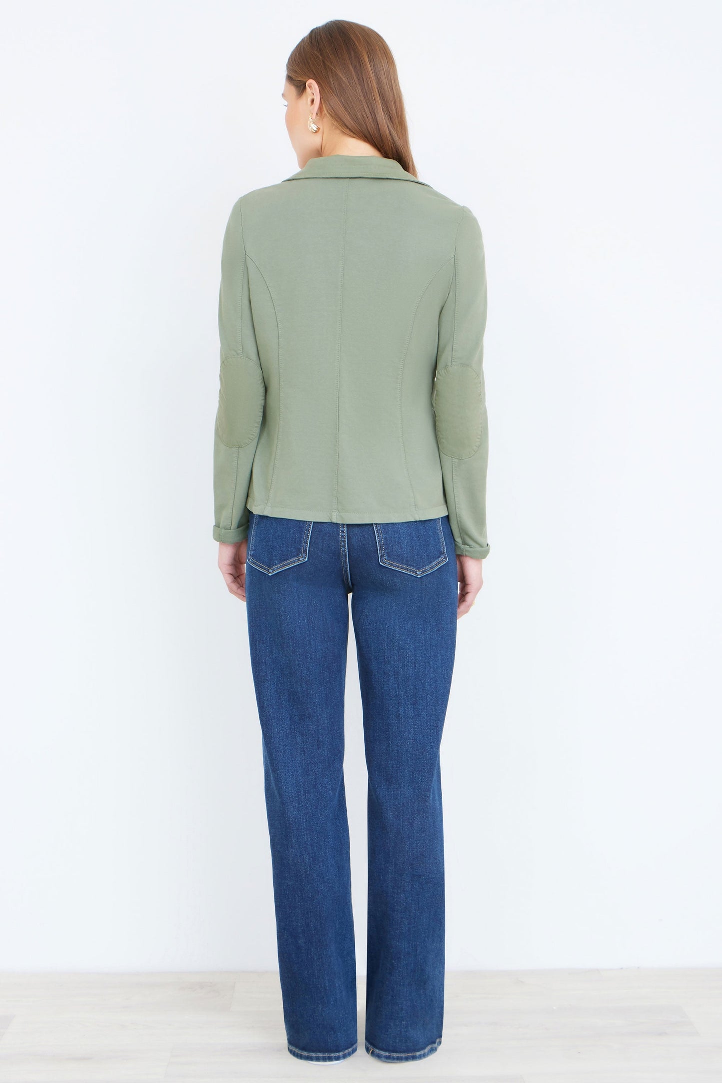 Yumi Green Stretch Cotton Blazer
