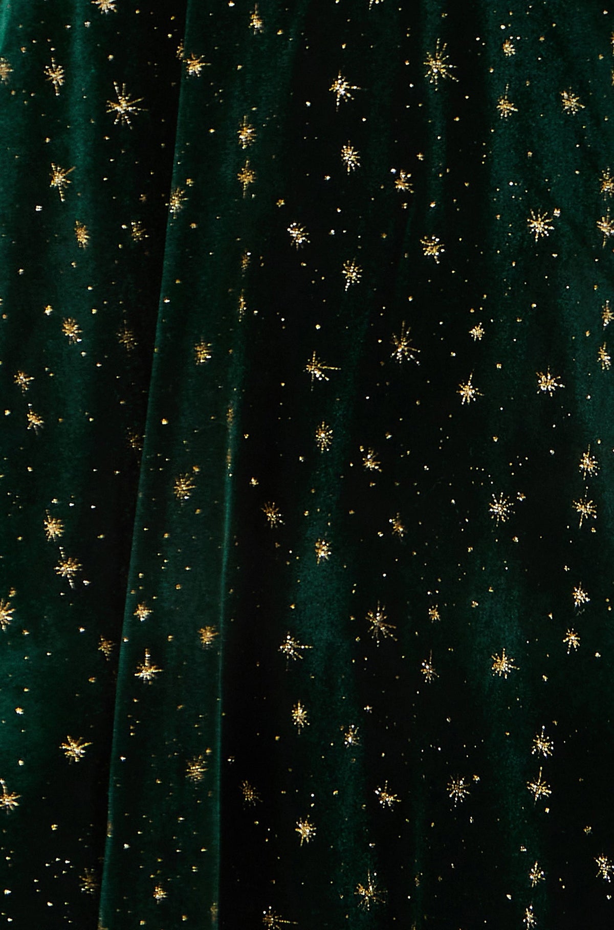 Yumi Green Velvet Skater Dress With Foil Star Print
