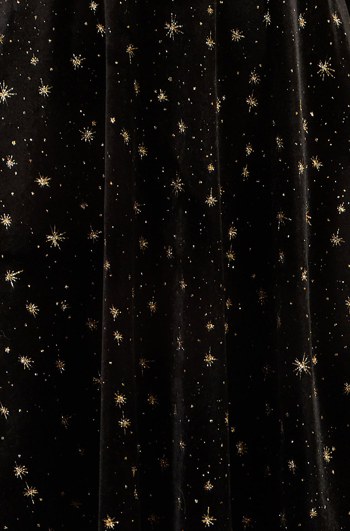 Yumi Black Velvet Skater Dress With Foil Star Print