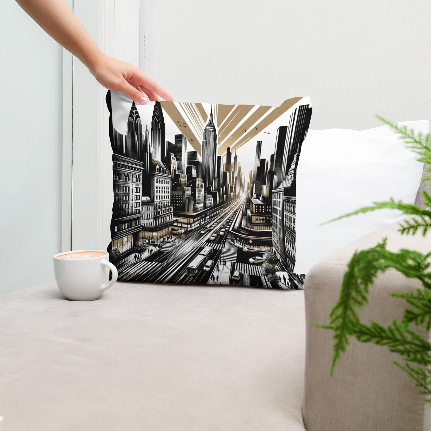 City Pulse: Urban Rhythms Cotton Cushion