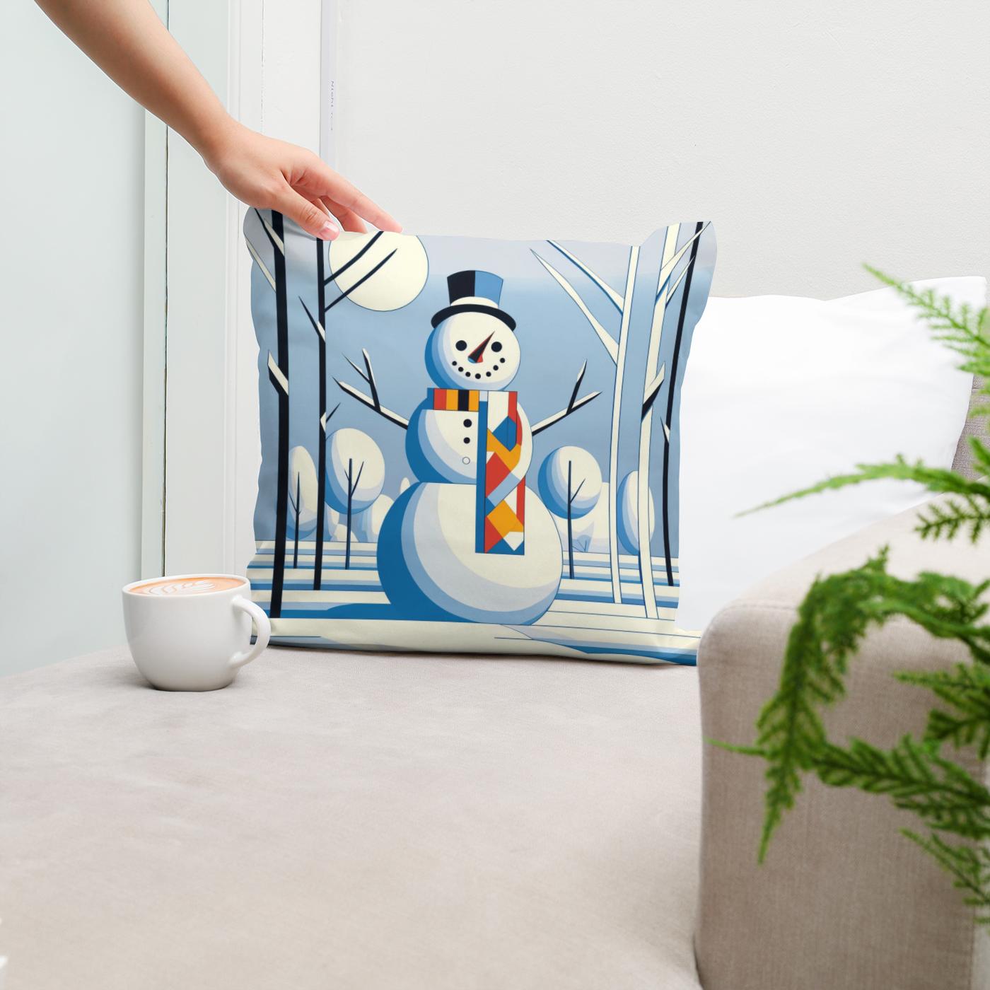Geometric Winter Cotton Cushion