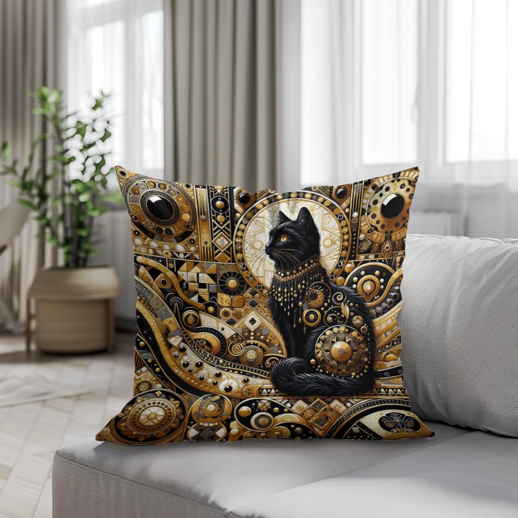 Majesty in Monochrome Cotton Cushion