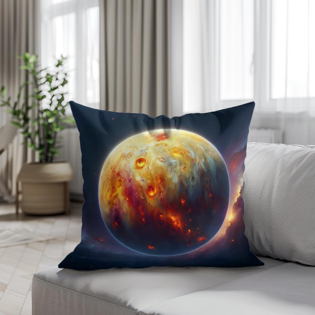 Io's Volcanic Splendor Cotton Cushion