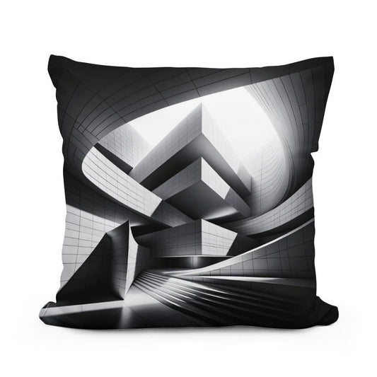 Modern Mirage: Light and Structure Cotton Cushion