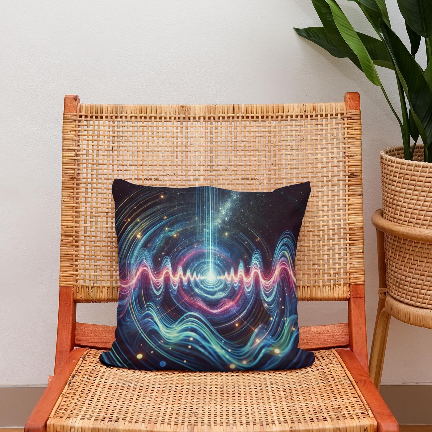 Cosmic Energy Waves Cotton Cushion