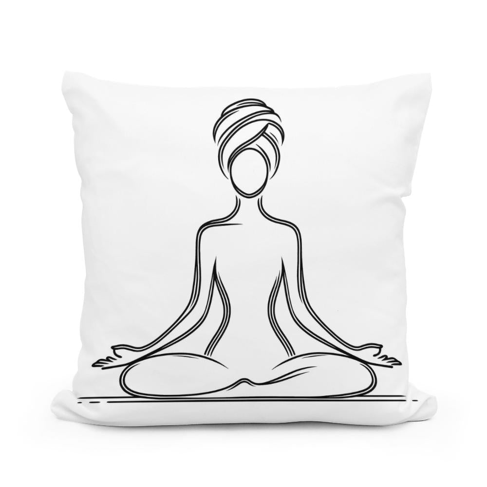 Yoga Serenity Silhouette Cotton Cushion