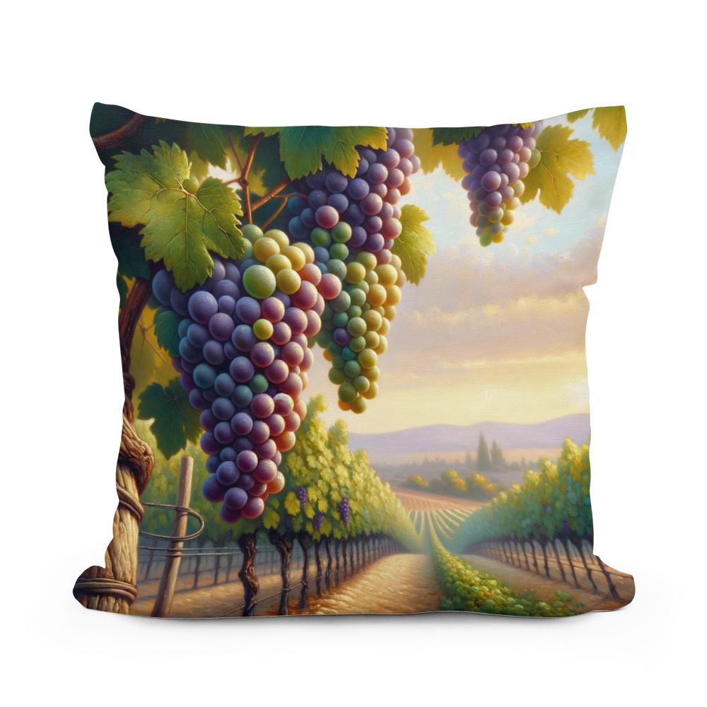 Vintage Vineyard Dreams Cotton Cushion