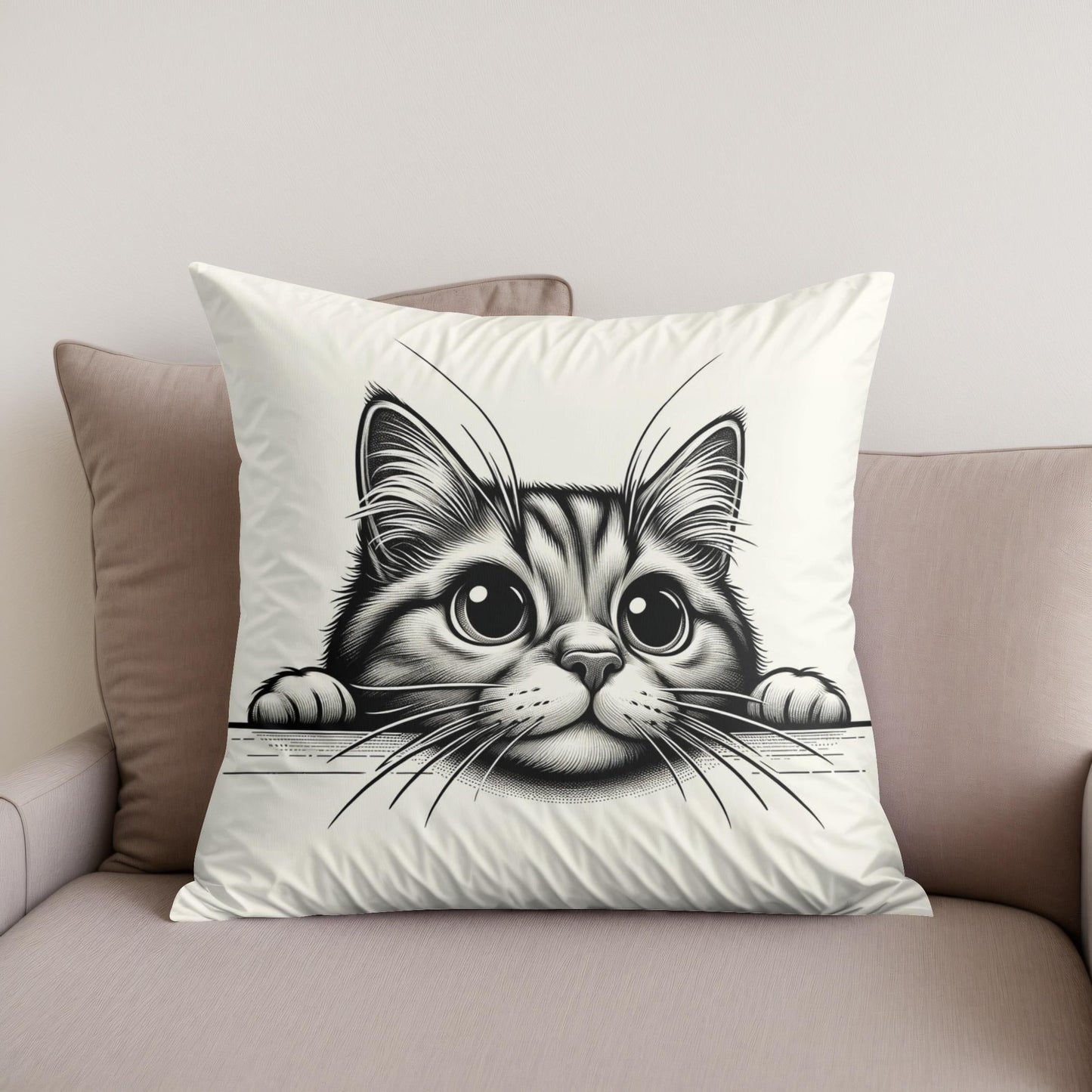 Curious Cat Cotton Cushion
