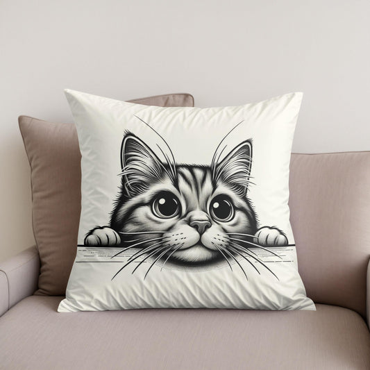 Curious Cat Cotton Cushion