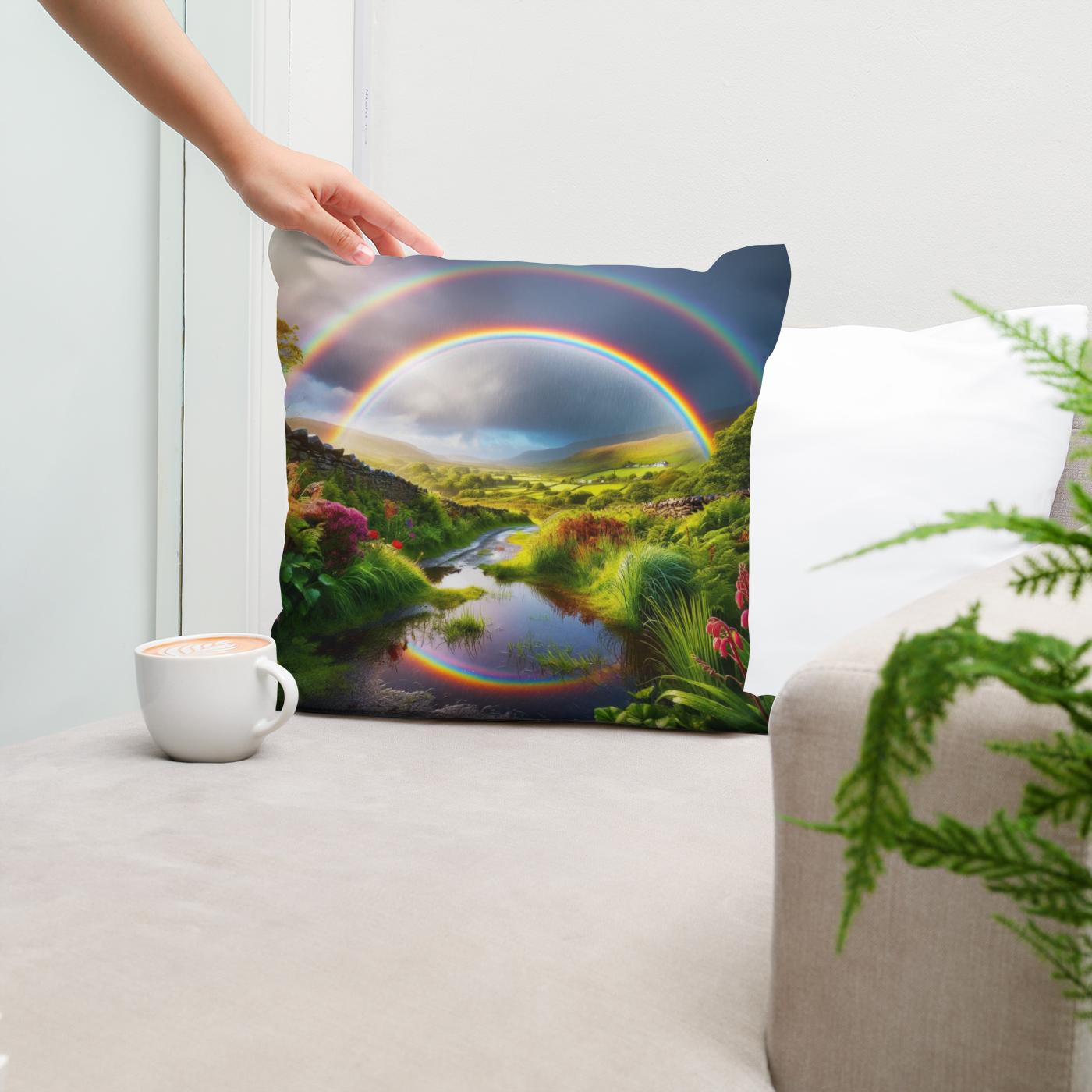 Double Rainbow Wonder Cotton Cushion