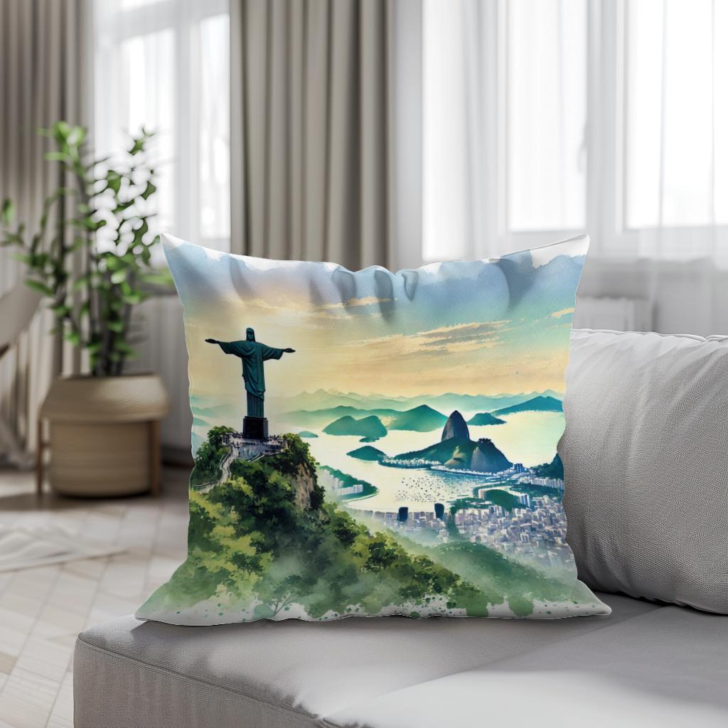 Rio Reverence Watercolour Cotton Cushion