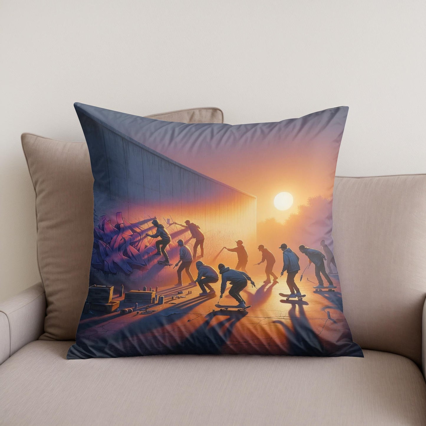 Twilight Tagging Adventure Cotton Cushion